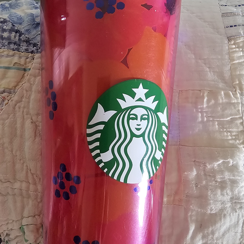 Starbucks Vibrant Pink and Orange Tumbler